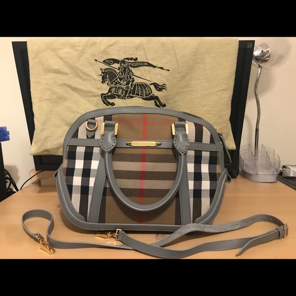 Burberry Handbags - Authentic Burberry Blue/ Grey CrossBody Satchel